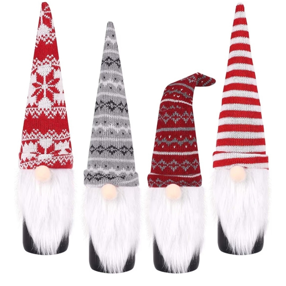 Festive Gnome Wine Bottle Cover 1 Random Pick